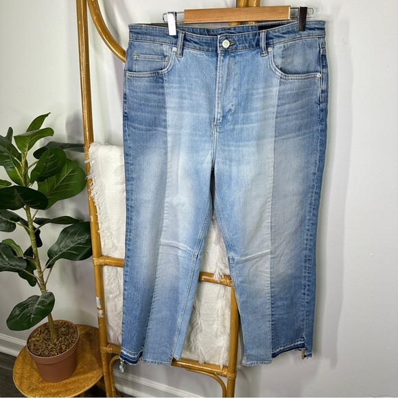 AllSaints Kim Two Toned Asymmetrical Hem Jeans sz 32 - Picture 5 of 9